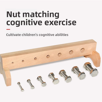 Montessori Wooden Screw & Nut Toy Fine Motor Skills & Focus Training for Kids
