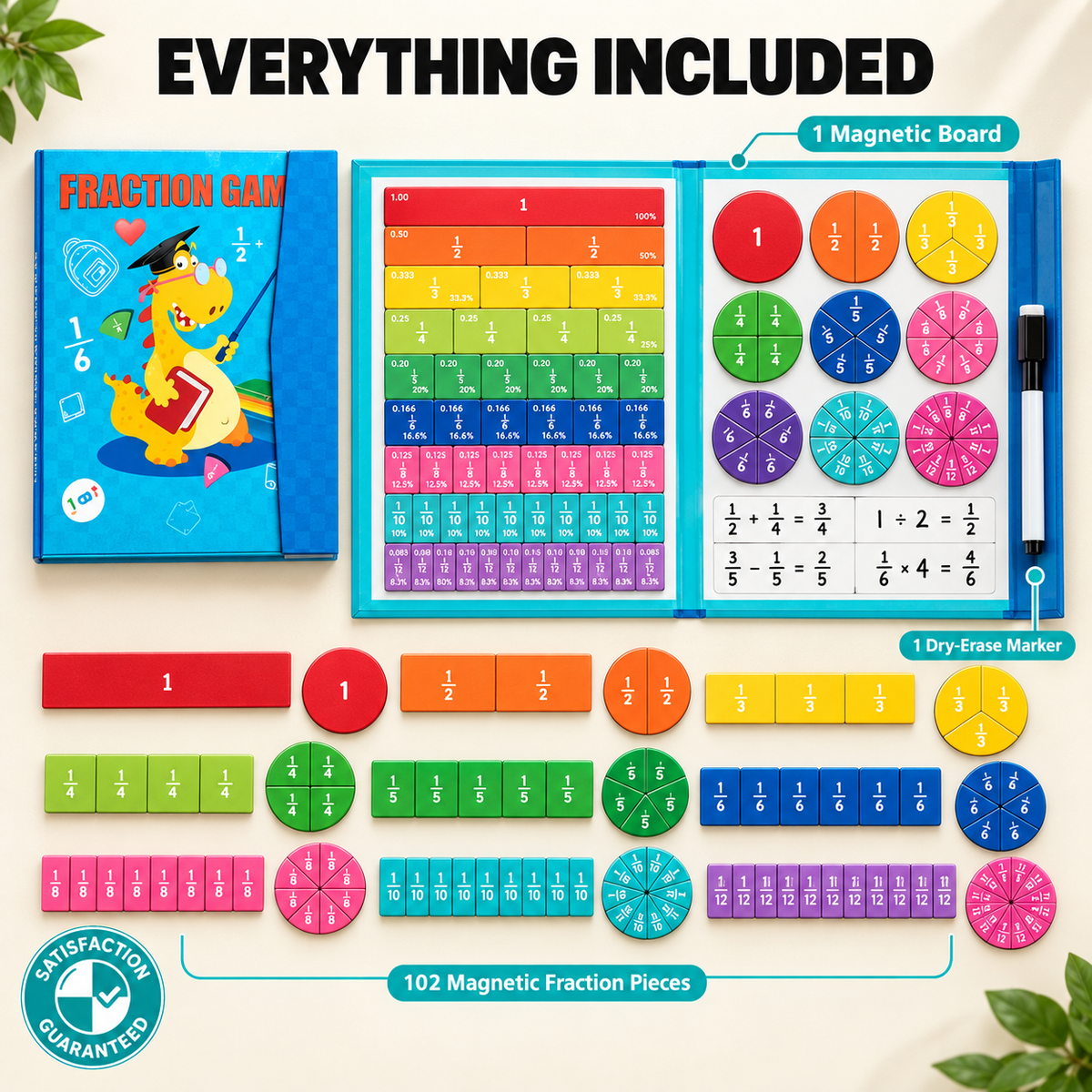 Montessori Kids Fraction Magnet Learning Toy