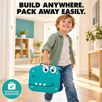 Kids Construction Play Set Toy Drill, Screws & Building Board for Fine Motor Skills